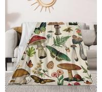 Mushroom Blanket Gifts for Women Soft Cozy Fleece Flannel Mushroom Throw Blanket All-Season for Sofa Couch Cottagecore Room Decor Blankets for Adults Teen 60"x50" Inches