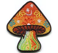 Mushroom Boho Hippie Retro Love Peace Weed LSD Psychedelic Shrooms Trance Embroidered Applique Iron-on Patch T-32
