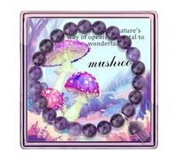 Mushroom Bracelet Mushroom Jewelry Mushroom Charms Cute Mushroom Stuff Mushroom Beads Mushroom Accessories Mushroom Things Mushroom Gifts For Women, S, 水晶, crystal