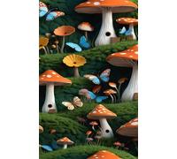 Mushroom Butterfly 70 Piece Jigsaw Puzzles for Adults, Challenging and Brainteasing, Difficult Puzzles, Puzzle 70 Pieces