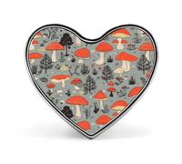 Mushroom Button Pin Elegant Heart Lapel Pin Fashion Love Printed Brooch Badge Funny Enamel Pins Brooch Pins Pinback Button Badges for Bag Jacket Clothes Accessories