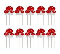 Mushroom Cake Decorations, 30PCS 3 Sizes Mini Cupcake Toppers for Birthday Baby Shower Party Micro Landscape Decor, Mushroom Birthday Decorations