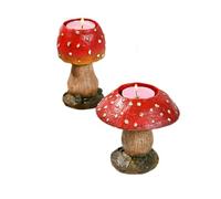 Mushroom Candle Holder - 1 Pair Realistic Mushroom Shaped Candle Holder, Farmhouse Cottage Style Decoration Heat Resistant Table Ornaments for Bedroom, Sal
