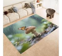 mushroom Carpet Faux Wool Butterfly Vintage Floor Thick Soft Plush Mat for Kids Baby Boys Teen Dorm Home Decor Aesthetic (80x150cm)