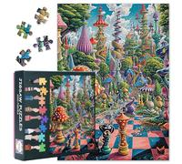Mushroom Castle Jigsaw Puzzles Fantastic Landscape Puzzles for Adults 1000 Pieces Fairy Tale Puzzle for Adult Challenging Funny Mushroom Puzzle Perfect for Game Nights 19.7x27.5 In
