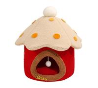 Mushroom Cat Bed - Mushroom Shaped Cat House | Warm Cat Nest | Cat Sleeping Bag | Kitten Condo | Cute Cat Cave Bed Tent With Removable Cushion Warm Cave Nest Sleeping Bed Puppy House