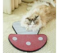 Mushroom Cat Scratcher Pad, Corrugated Scratch Pad, Red Mushroom Rug Pet Cushion Sleeping Pad, Cute Cartoon Cat Scratcher Mat for Kitty (Red(2 Pcs))