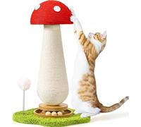 Mushroom Cat Scratcher with Interactive Ball Track Spring Ball Cat Toys