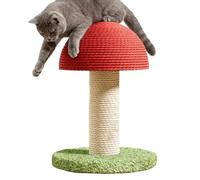 Mushroom Cat Tower - Sisal Rope Scratching Post for Active Cats, Sturdy Tall Base with Playful Design for Boredom Relief and Claw Care, Interactive Post for Kitten + Adult Cat Indoor Outdoor Apartment