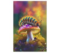 Mushroom Caterpillar 1000 Pieces Jigsaw Puzzles For Adults Suitable For Children 12 And Up Wooden Puzzle （78×53cm）
