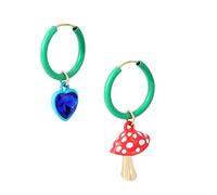 Mushroom Charm Hoop Earrings
