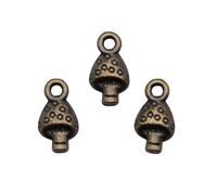 Mushroom Charms For Diy Jewelry Starter Kits, 13x7mm, Antique Bronze Color, 40 Pieces