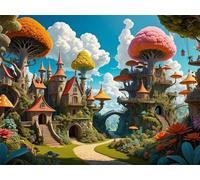 Mushroom City 700 Piece Jigsaw Puzzles for Adults, Colourful, Challenging & Brainteasing Adult puzzles 700 Pieces Cloud, Fun jigsaws for The Whole Family 20x15 inch