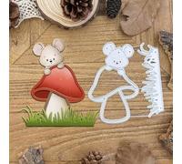 Mushroom Clue Bear Frame Metal Die Cuts Dies Stencil, Mushroom Cutting Dies Cut Stencils DIY Scrapbooking Cards Photo Album Craft Decorative Embossing Paper Dies for Album Card Scrapbooking Making