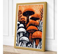 Mushroom Cluster Botanical Canvas Wall Art Print 30x20 Inch