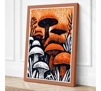 Mushroom Cluster Botanical Canvas Wall Art Print 30x20 Inch