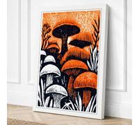 Mushroom Cluster Botanical Canvas Wall Art Print 36x24 Inch