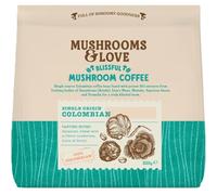Mushroom Coffee Blend with Lion’s Mane, Reishi, Maitake, Agaricus Blazei and Tremella by Mushrooms & Love - 100% Colombian Medium Roast Coffee with Mushroom Powder - Vegan & Gluten-Free, 250g Pouch