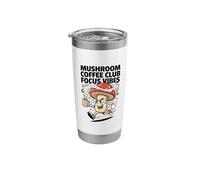 Mushroom Coffee Club Focus Vibes Fungi Runner Funny Stainless Steel Insulated Tumbler