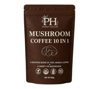 Mushroom Coffee for Focus & Calm Energy - No Jitters, No Crash - Lion’s Mane High Strength Blend, 10 Functional Mushrooms, Arabica Coffee - Purest Health (30 Servings)