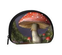 Mushroom Coin Purse Personalized Coin Bag for Women Men Change Purse Small Wallets with Zipper Mini Shell Coin Pouch Outdoor Shopping Change Storage Bag Handbags Gifts