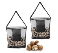 Mushroom Collection Bag | Mesh Bag 25 x 38.5 cm with Adjustable Strap | Collection of Basy and Folding Bags in the Garden and Garden | Ideal for Fruits, Berries, Mushrooms and