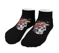 Mushroom Collector Skull Socks Low Cut Athletic Socks Ankle Crew Socks for Men Women