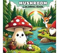 Mushroom Coloring Book: Easy and Bold Adorable Woodland Characters to Color, Great for Any Age to Enjoy, Relaxing and Stress Relief Activities