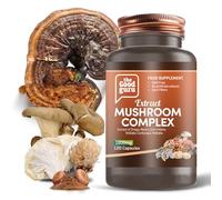 Mushroom Complex 6 1800mg - 120 Capsules | 100% Vegan | UK Made | Chaga, Reishi, Lion’s Mane, Shiitake, Cordyceps & Maitake | The Original Mushroom Complex Formula in The UK | by The Good Guru