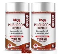 Mushroom Complex Gummies 2500mg - 8 Brain Health Mushrooms Gummies with Ashwagandha Supplement Promotes Calm Focus Memory Mood Immunity & Energy - 60 Count (Halal, Gluten-Free, Vegan)