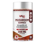 Mushroom Complex Gummies 2500mg - 8 Brain Health Mushrooms Gummies with Ashwagandha Supplement Promotes Calm Focus Memory Mood Immunity & Energy - 60 Count (Halal, Gluten-Free, Vegan) (1)