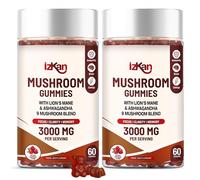 Mushroom Complex Gummies 3000mg - Lion Mane & 9 Brain Health Mushrooms Gummies with Ashwagandha Supplement Promotes Calm Focus Memory Mood Immunity & Energy - 60 Count (Halal, Gluten-Free, Vegan)