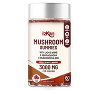 Mushroom Complex Gummies 3000mg - Lion Mane & 9 Brain Health Mushrooms Gummies with Ashwagandha Supplement Promotes Calm Focus Memory Mood Immunity & Energy - 60 Count (Halal, Gluten-Free, Vegan) (1)