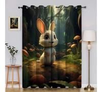 Mushroom Curtains for Bedroom Rabbit Window Curtain for Bedroom, Thermal Insulated, Noise Reducing Curtains, Living Room-Curtain 66 x 72 Inch 2 PanelsYI3141