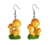 Mushroom Dangle Earrings for Women Creative 3D Simulation Mushroom Earrings Unique Cute Plant Earrings Funny Food Vegetable Weird Earring Fashion Fun Mushroom Jewelry Gift, One Size, Metal, No