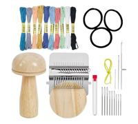 Mushroom Darning Tool - Wooden DIY Sewing Repair Kit | Mini Patch Maker for Socks Jeans Clothes | Beginner Knit Darning Looms Set, Craft Needle Threads, Clothing Repair Tool