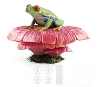 Mushroom Decor| Bearded Dragon Tank Accessories, Crested Gecko, Reptile,Fish, Turtle, Tree Frog Terrarium Tank Accessories for Climbing & Resting Habitats| Pet-Safe | 4 Suction Cups (Fairy Pink)