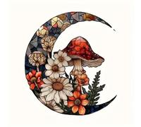 Mushroom Decor - Sun And Moon, Toadstool Decorations, Mushroom Christmas Decorations,Mushroom Acrylic Special-shaped Hanging Ornaments Room Garden Decor,Hanging Stars And Moon,Garden Art Mushrooms