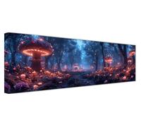 Mushroom Diamond Art, Diamond Painting Dream, 5D Round Full Drill Crystal Art Kits for Beginner, DIY Rhinestone Embroidery Mosaic Kits for Adults for Home Wall Room Decor, Large Canvas 240x80cm F1-198