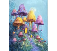 Mushroom Diamond Painting Kits for Adults, Plant 2 Diamond Art Kits for Beginners, 5D DIY Full Drill Gem Art Diamond Painting Crafts Kits, Paintings by Numbers for Home Decor Gifts, 16x20in Y1SG-928