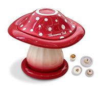 Mushroom Dinnerware Set(Red), 4-Piece Ceramic Mushroom Bowl, Plate, Cup and Saucer | Whimsical Kitchen Decor for Breakfast & Dessert | Unique Housewarming Gift for Mushroo-m Lovers