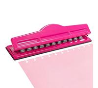 Mushroom Discbound Hole Punch, 11 Hole Puncher for Dics Bound Planner, Notebooks, Scrapbooks & Crafts, 3 Sheets Capacity (Rose Pink)