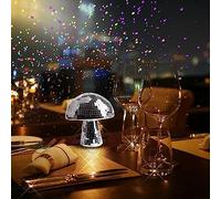Mushroom Disco Ball Creative Silver Freestanding Mushroom Shape Disco Ball,Reflective Sliver Mirror Glitter Lights for Party , Bedroom,Stage props,dining Table and Home Art Decor (4 inch -siliver)
