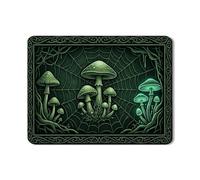 Mushroom Dish Drying Mats for Kitchen Counter, Dark Green Absorbent Rubber Dish Drainer Rack Mat, Gothic Vintage Drying Pad for Coffee Bar Protector 18x24 Inch