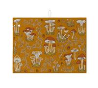 Mushroom Dish Drying Mats for Kitchen Counter, Vintage Botanical Absorbent Dish Drainer Rack Mat, Fall Nature Microfiber Drying Pad 18x24 Inch