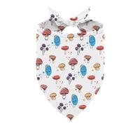 Mushroom Dog Bandana, Cartoon Style Mushroom Pattern Pet Kerchief, Adjustable Triangle Dog Scarf, Comfortable Cute Pet Scarf for Small Medium Boy Girl Dogs
