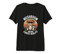 Mushroom Dreams Forest Reality Trippy Nature Premium T-Shirt