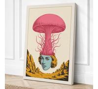 Mushroom Dreams Surrealism Canvas Wall Art Print 36x24 Inch