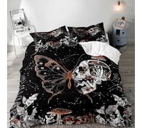 Mushroom Duvet Cover Funny Snail and Glowing Butterfly Bedding Set Enchanted Wonderland Fairy Tale Frog Floral Botanical Quilt Cover for Kid Girls Room Decor 3Pcs (Color 8,Double:200x200cm(3Piece))