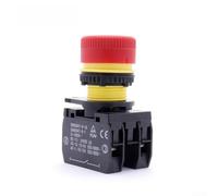 Mushroom E-Stop Button 18A Stop Switch Latching Safety Push Button For Industrial Machinery Control Panel 22mm Mount(B)